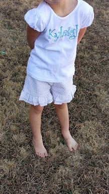 Kara Girls Ruffled Seersucker Shorties