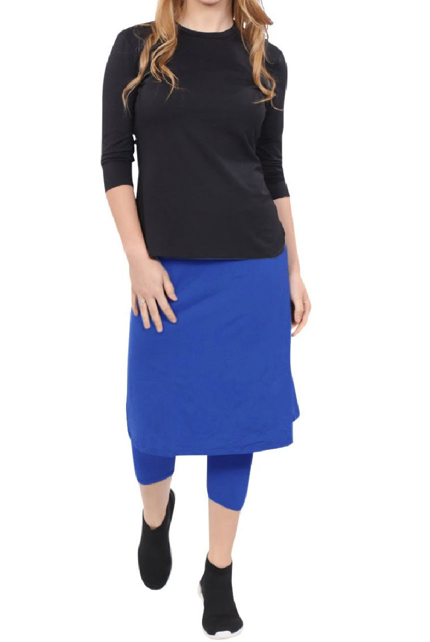 Tabitha Modest Swim and Sports Midi Skirt with Attached Leggings - UPF 50 Protection