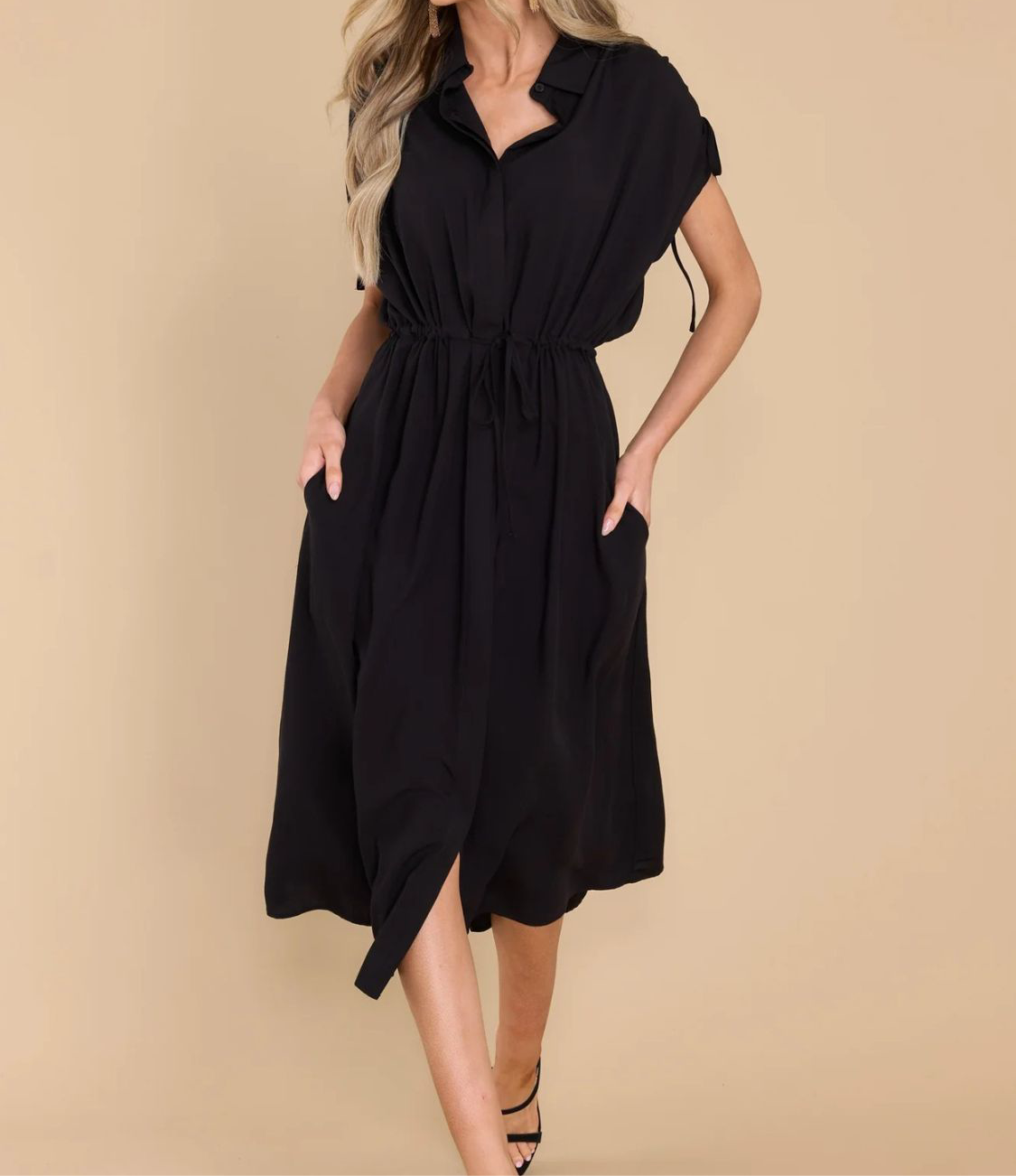 Florence Collared Short Sleeve Midi Dress