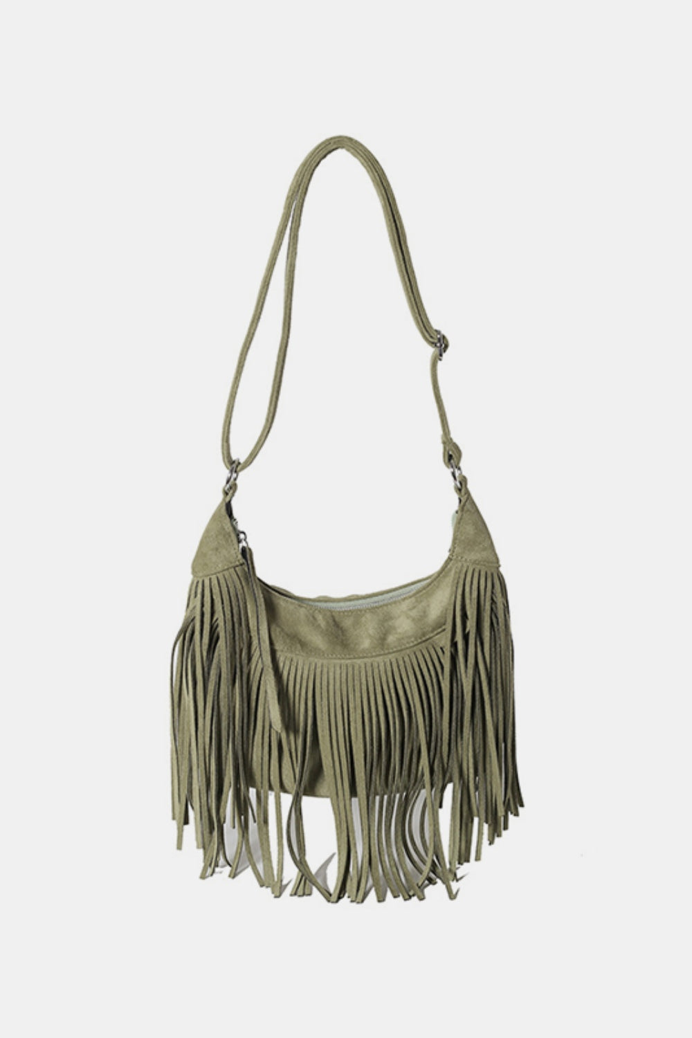 Jenny Suede Fringe Adjustable Strap Shoulder Bag
