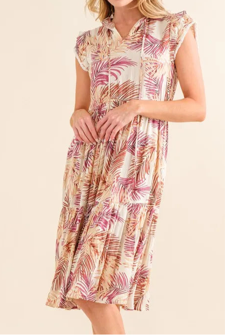 Agatha Boho Printed Tiered Dress