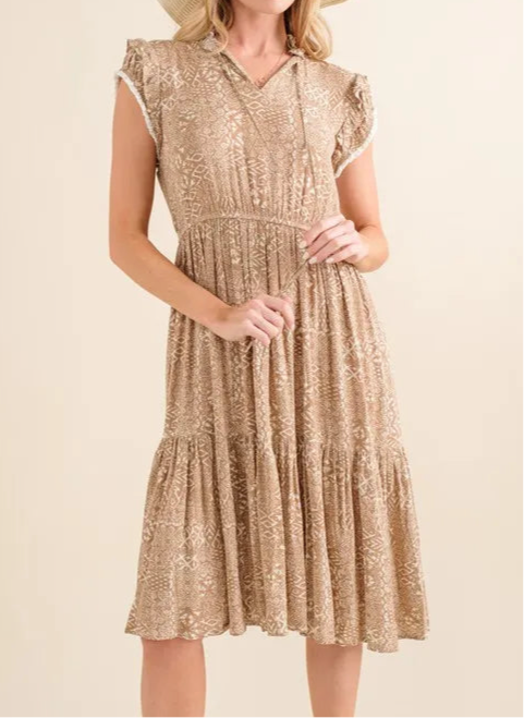 Yvonne Boho Printed Tiered Maxi Dress