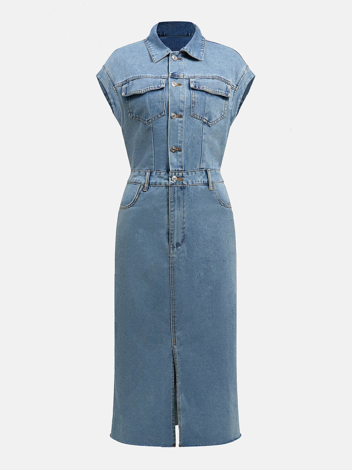 Darla Denim Button Down Midi Dress