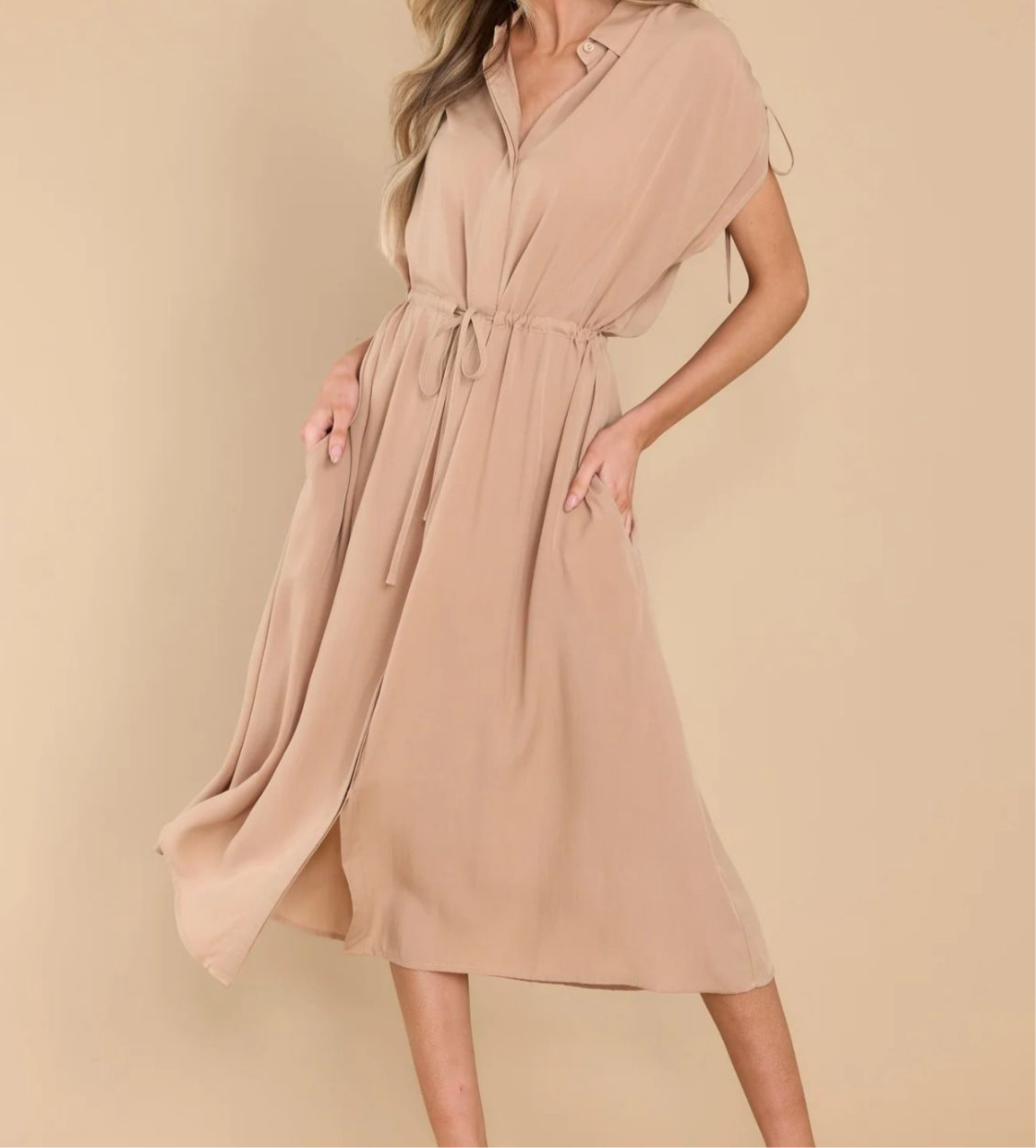 Florence Collared Short Sleeve Midi Dress