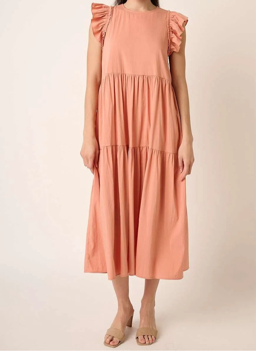 Margot Ruffle Short Sleeve Tiered Maxi Dress