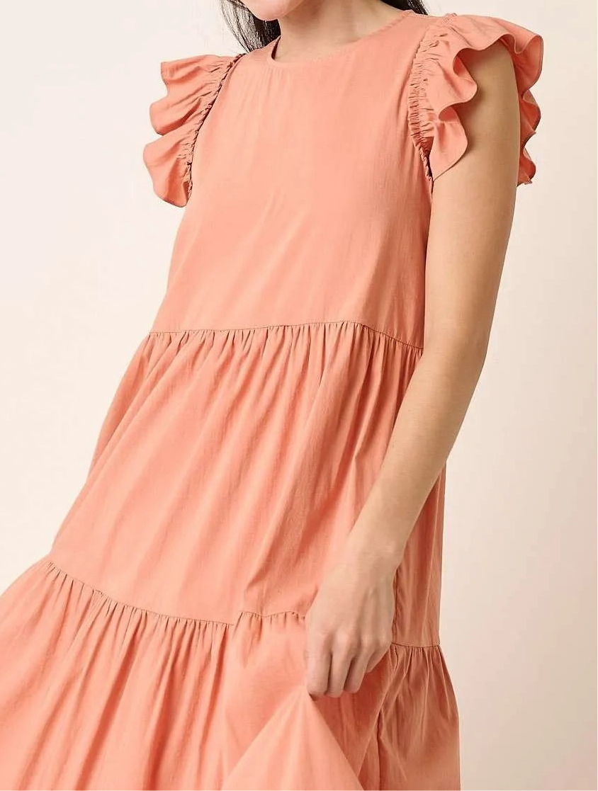 Margot Ruffle Short Sleeve Tiered Maxi Dress
