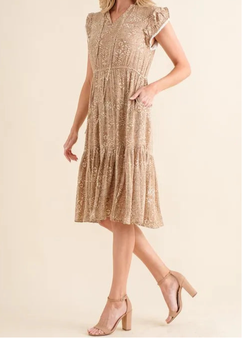 Yvonne Boho Printed Tiered Maxi Dress