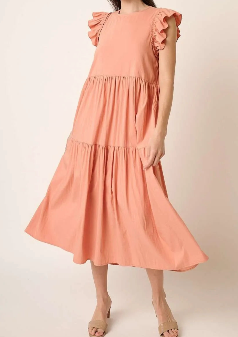Margot Ruffle Short Sleeve Tiered Maxi Dress