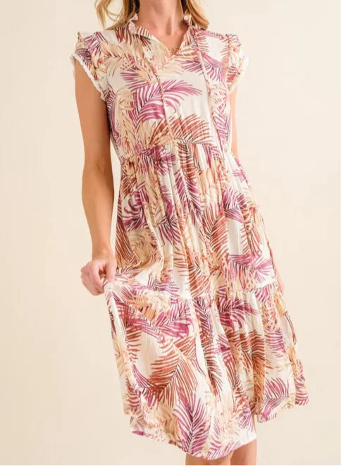 Agatha Boho Printed Tiered Dress