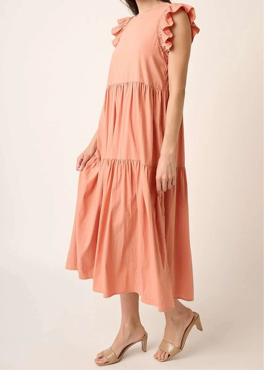 Margot Ruffle Short Sleeve Tiered Maxi Dress