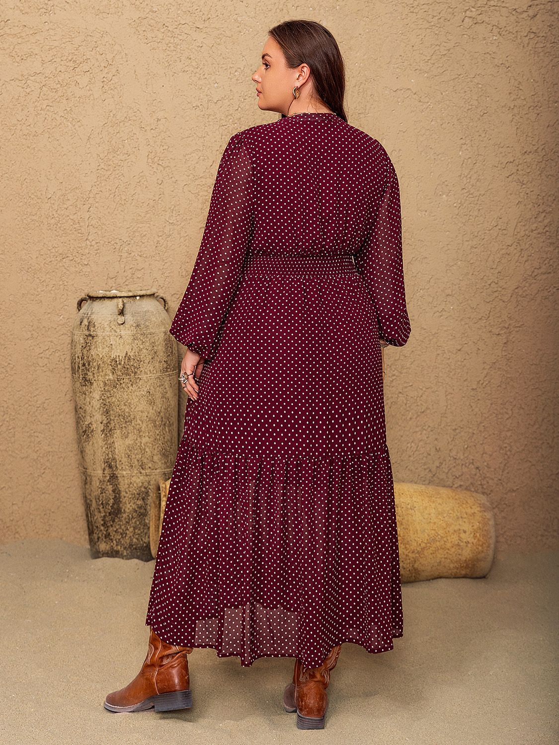 Bella Curvy Size Polka Dot Dress