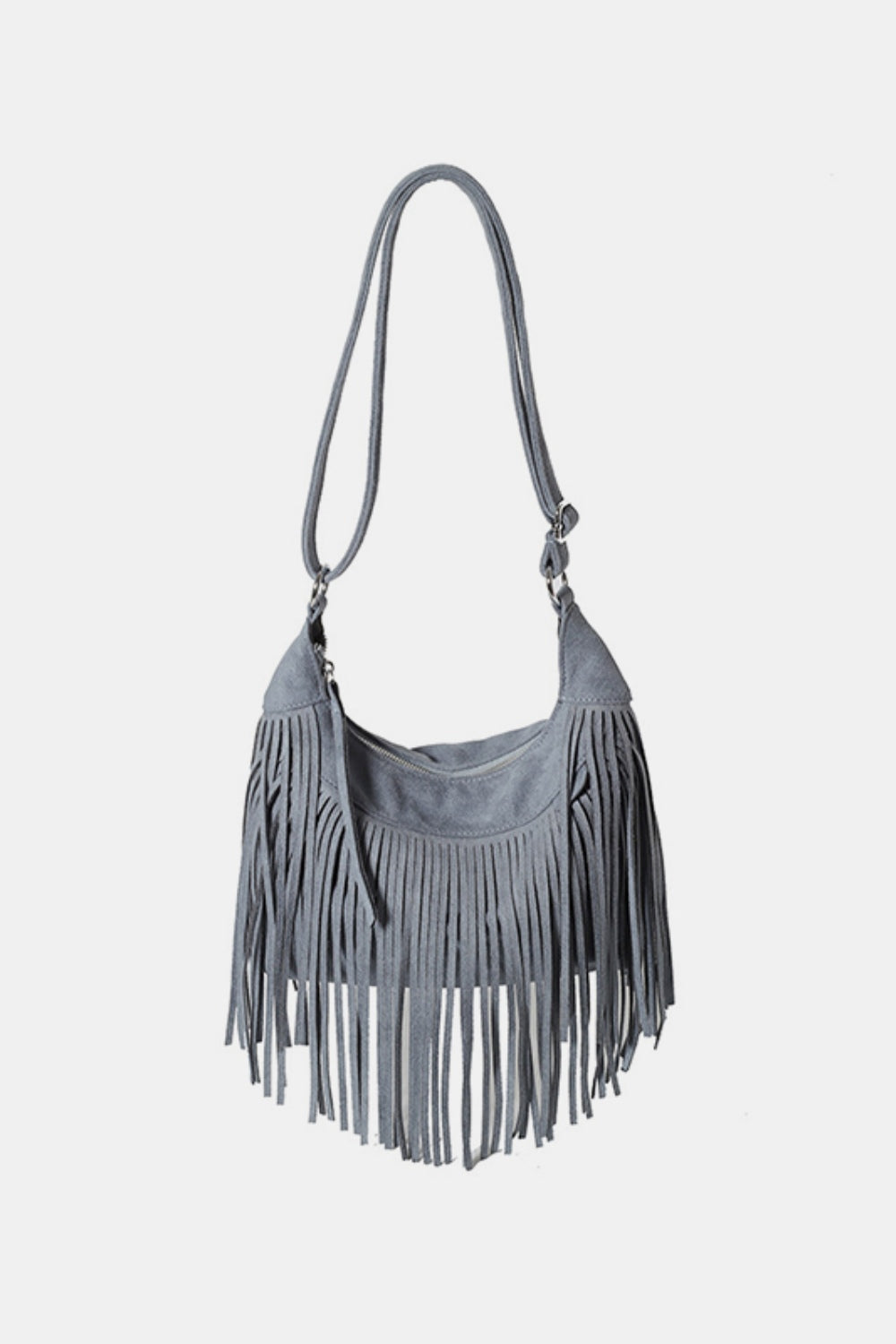 Jenny Suede Fringe Adjustable Strap Shoulder Bag
