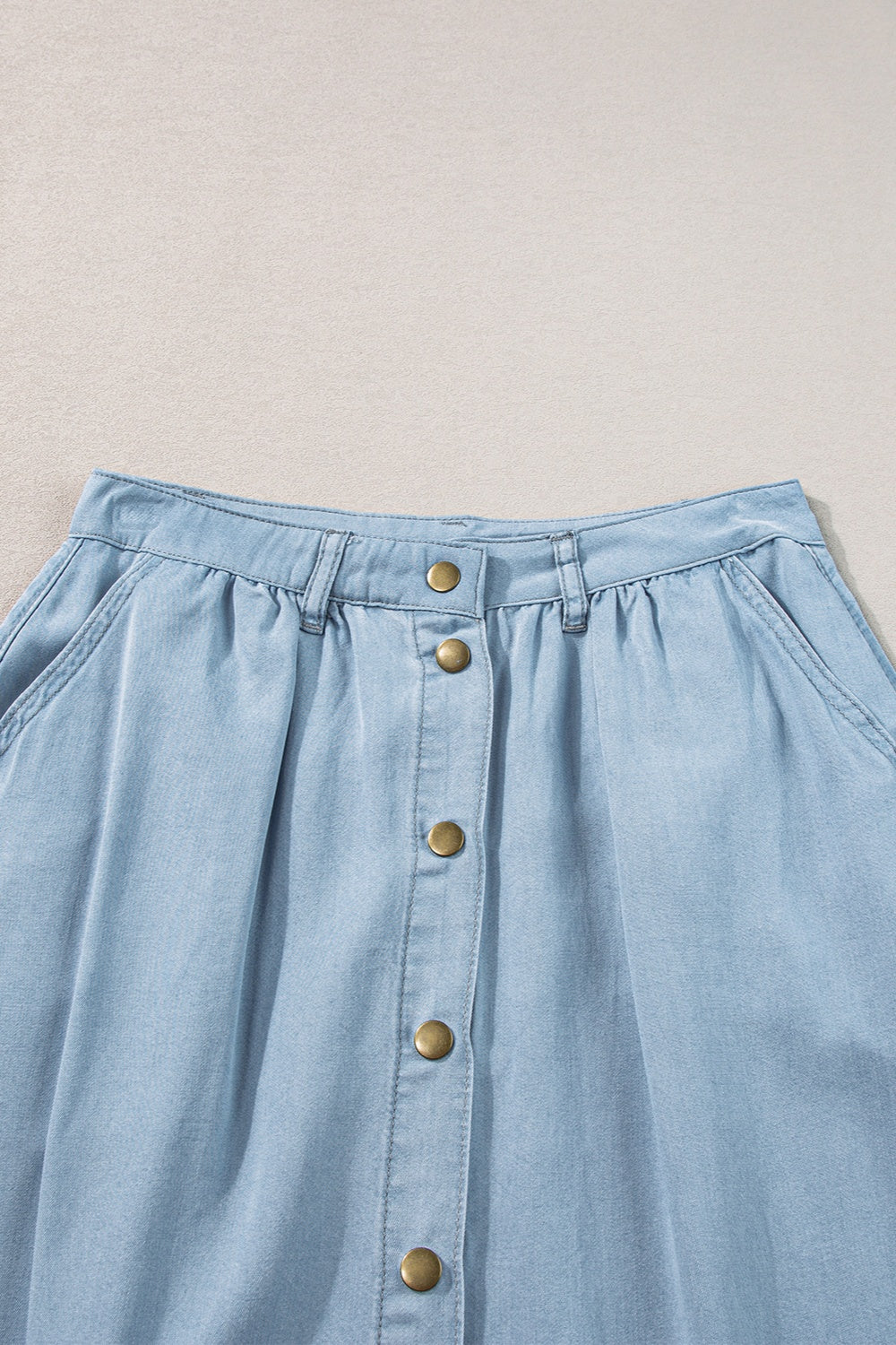 Dorothy Snap Down High Waist Denim Skirt