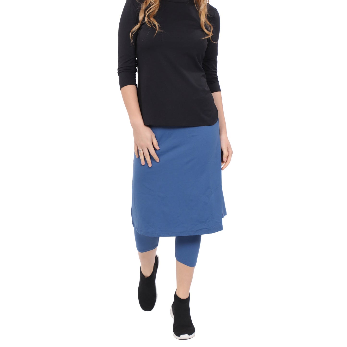 Tabitha Modest Swim and Sports Midi Skirt with Attached Leggings - UPF 50 Protection