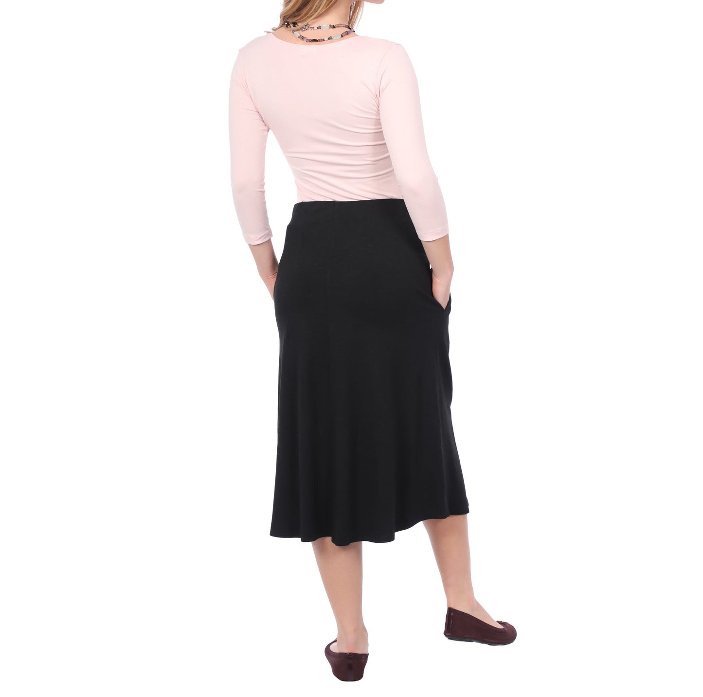 Lydia The Perfect A-Line Midi Skirt with Pockets