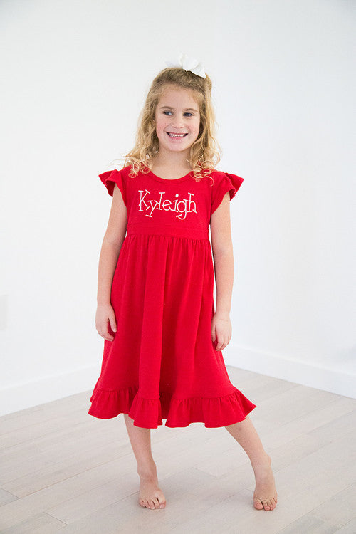 Lyla Girls Ruffled Dress with Tie