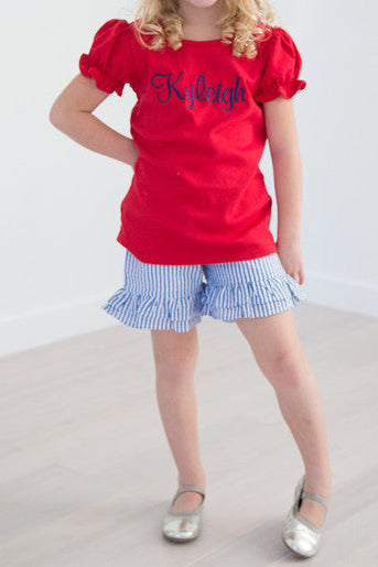 Kara Girls Ruffled Seersucker Shorties