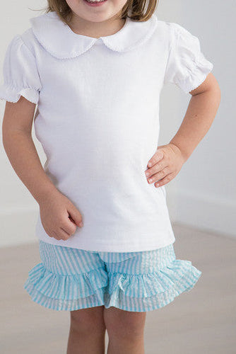 Kara Girls Ruffled Seersucker Shorties