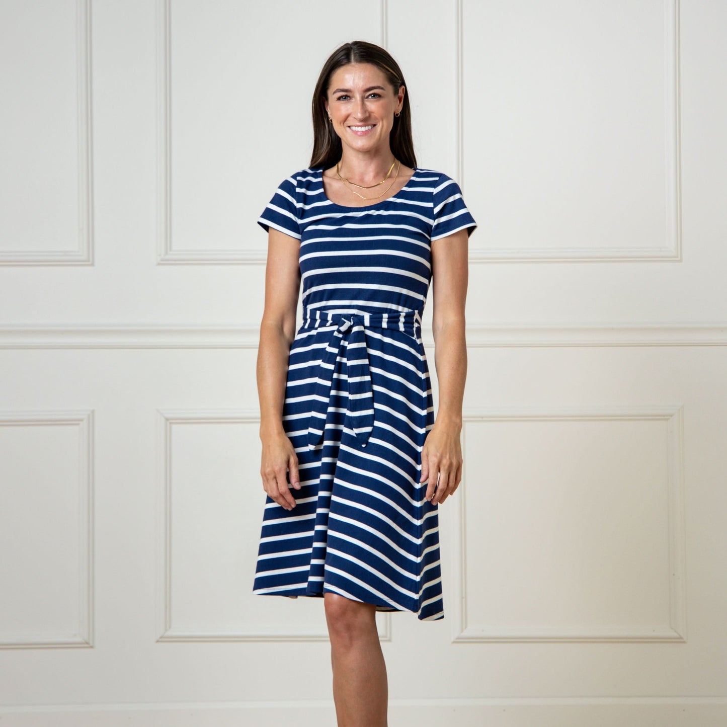 Peggie Organic Tie-Waist Knit Dress