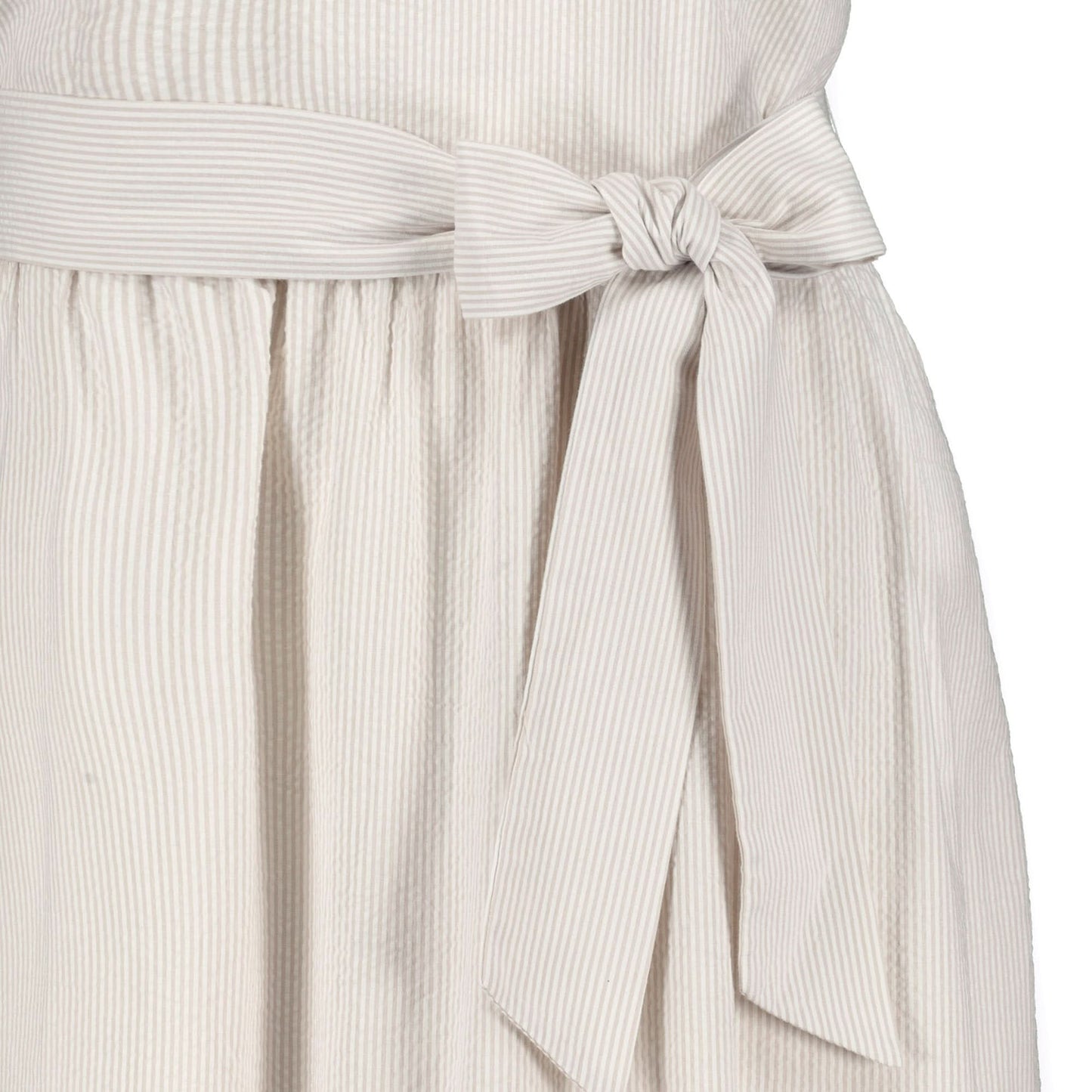 Dolores A-Line Organic Dress with Sash Taupe