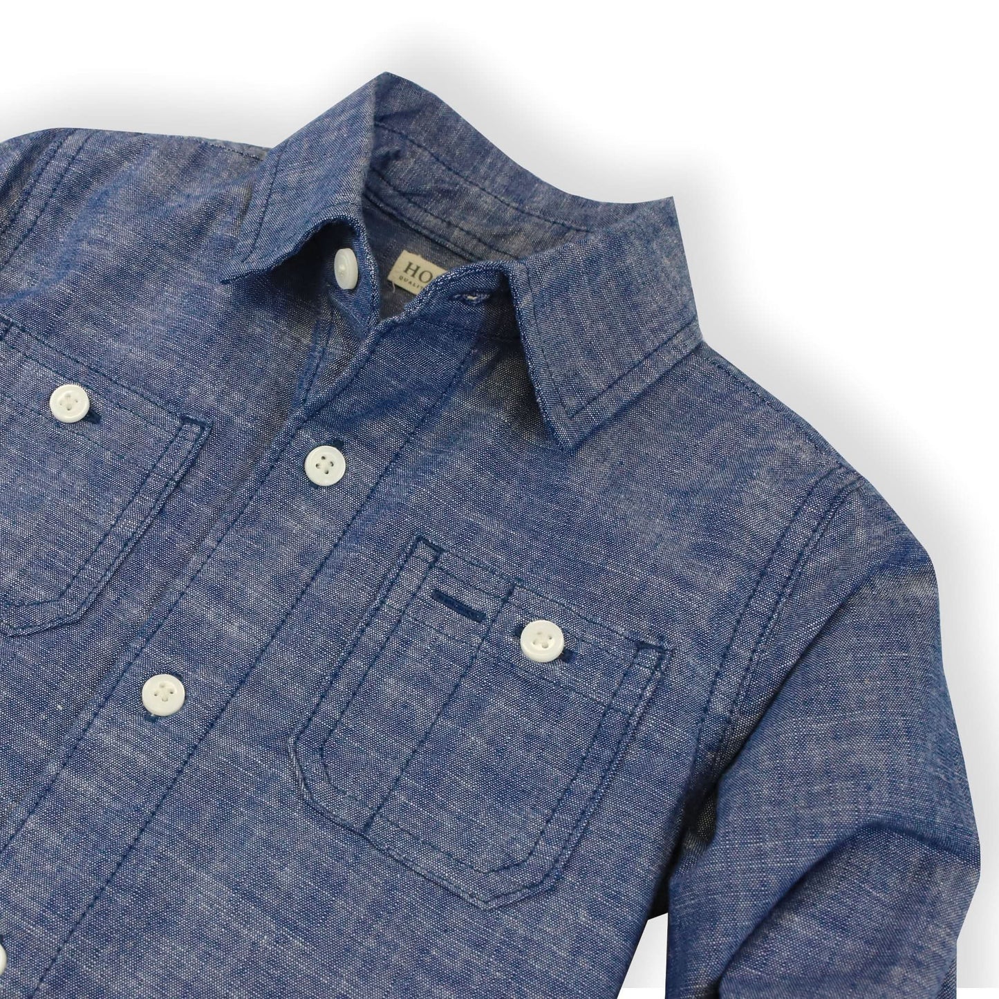 Reggie Organic Chambray Button Down Shirt - Baby