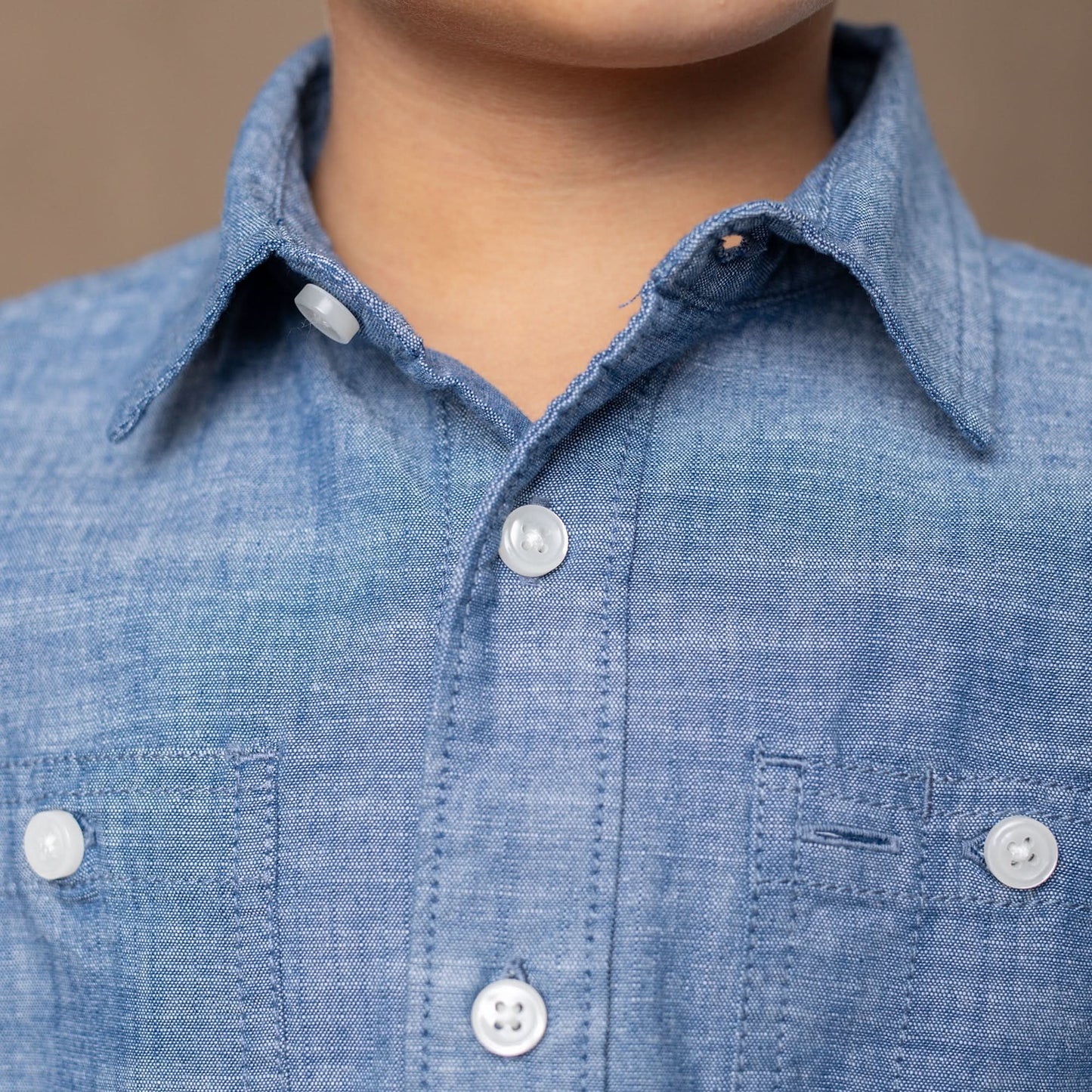 Reggie Organic Chambray Button Down Shirt - Baby