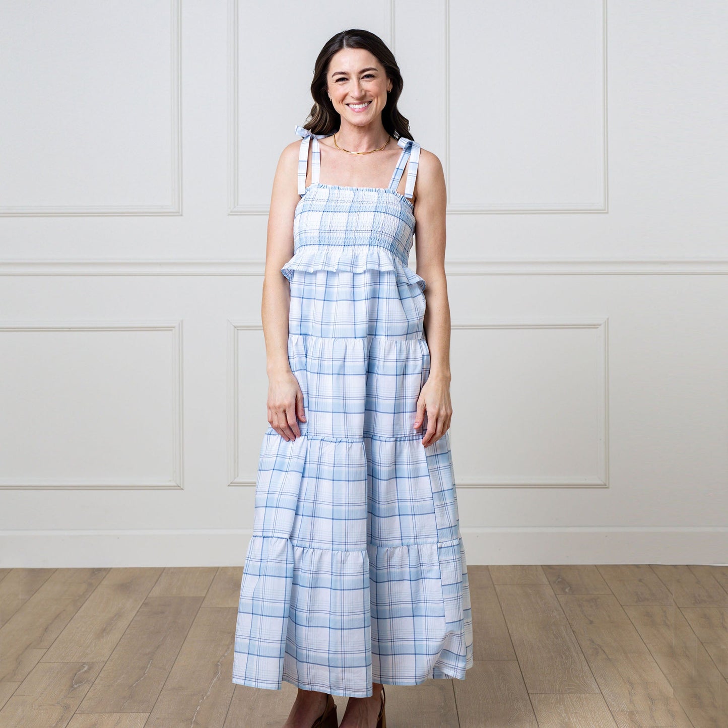 Agatha Smocked Tiered Organic Dress