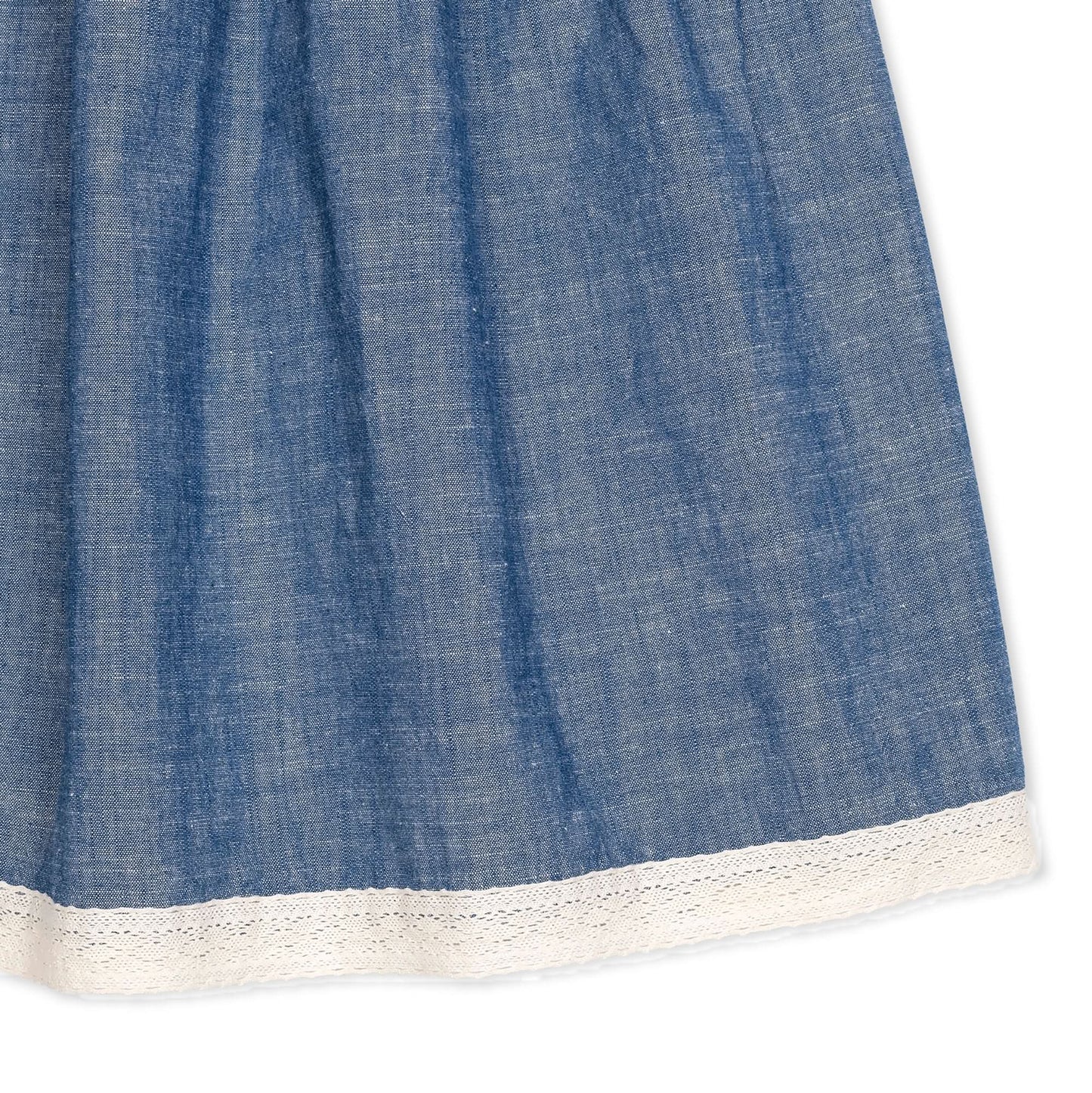 Hope Crochet Trim Organic Chambray Dress