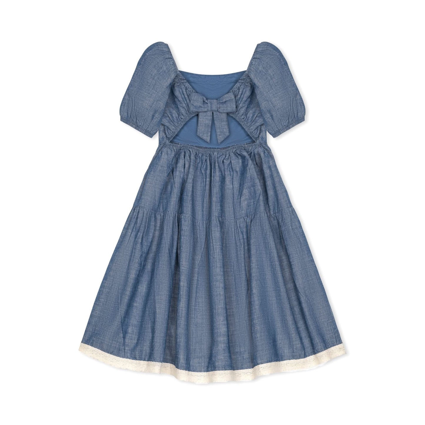 Hope Crochet Trim Organic Chambray Dress