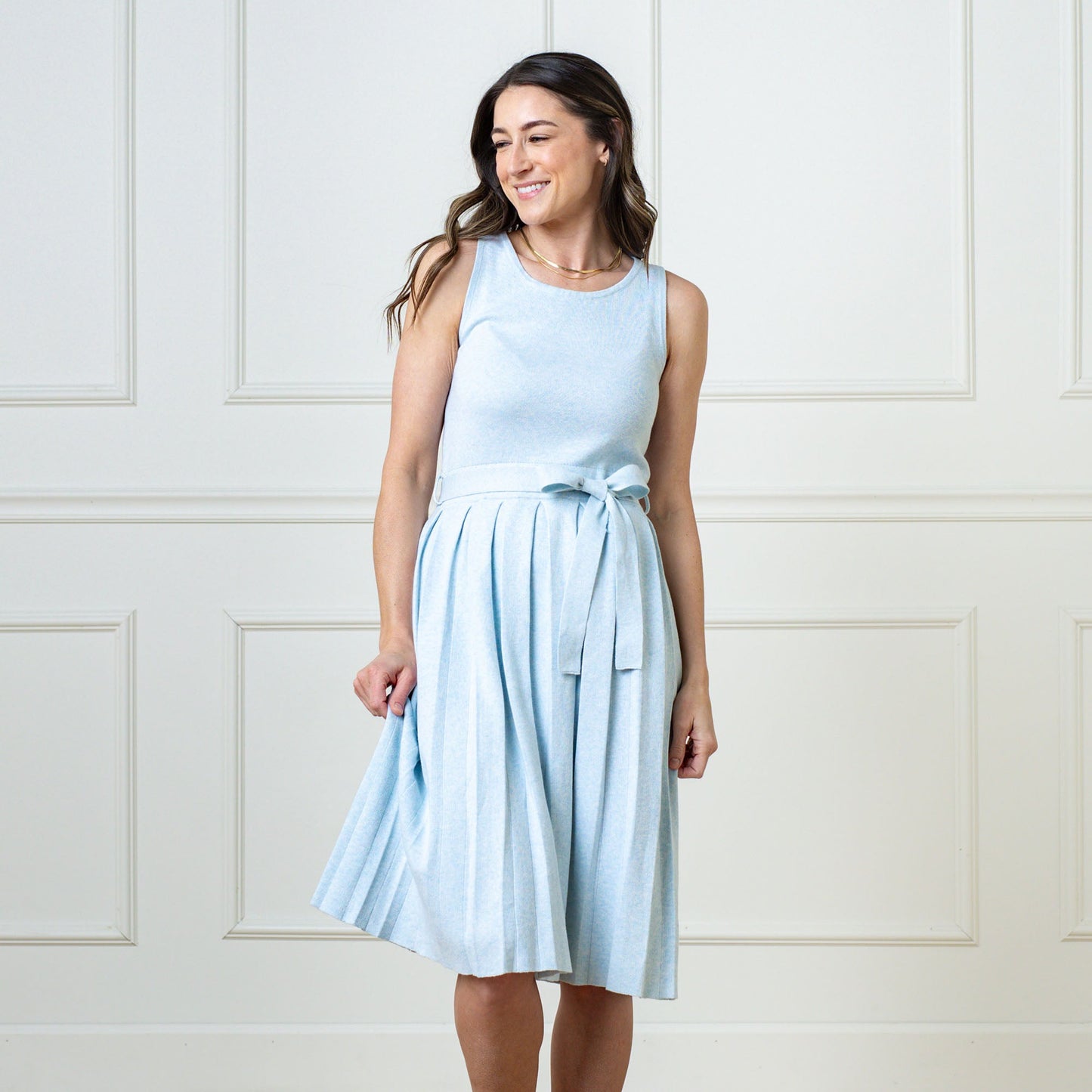 Abigail Organic Pleated Sweater Knit Dress