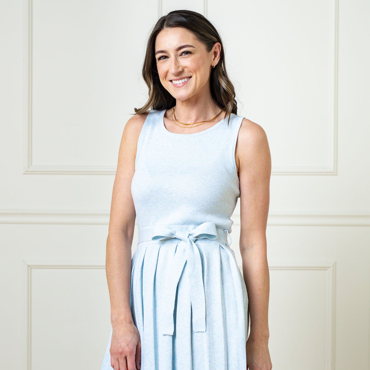 Abigail Organic Pleated Sweater Knit Dress