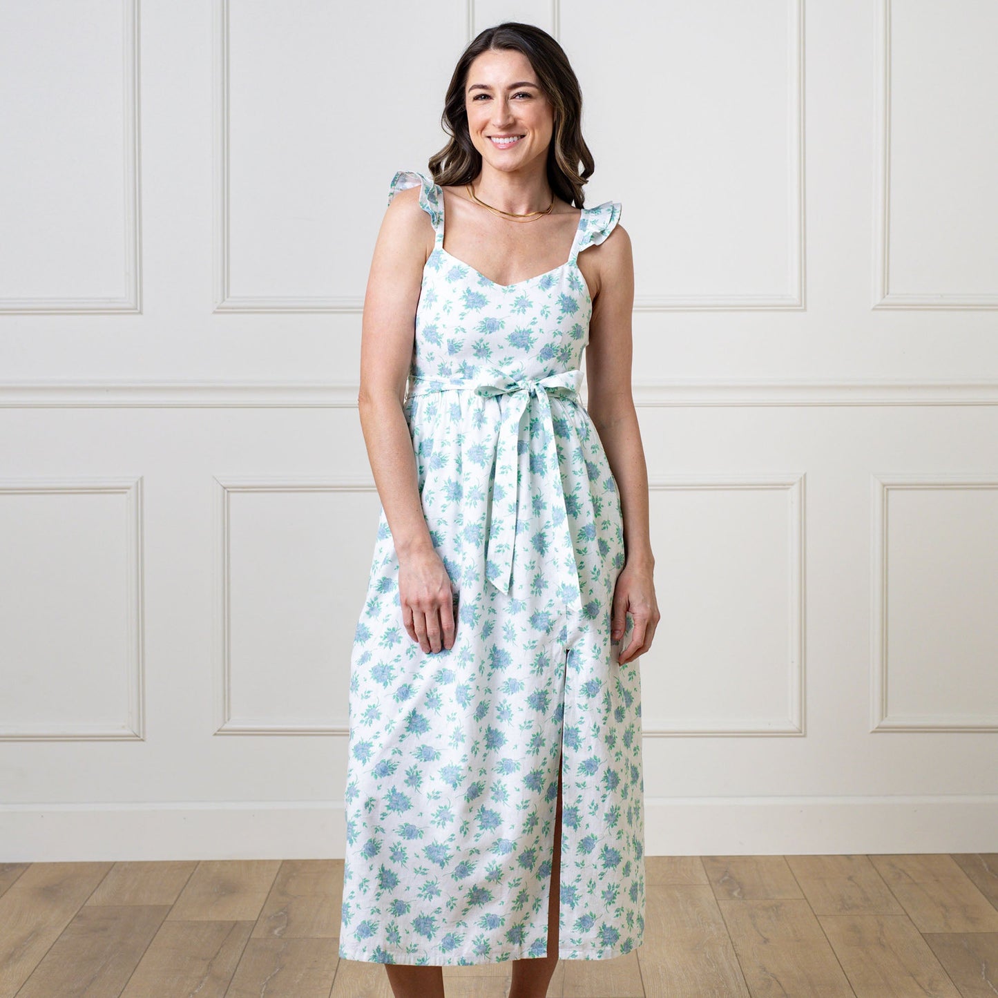 Katherine Linen Flutter Party Dress