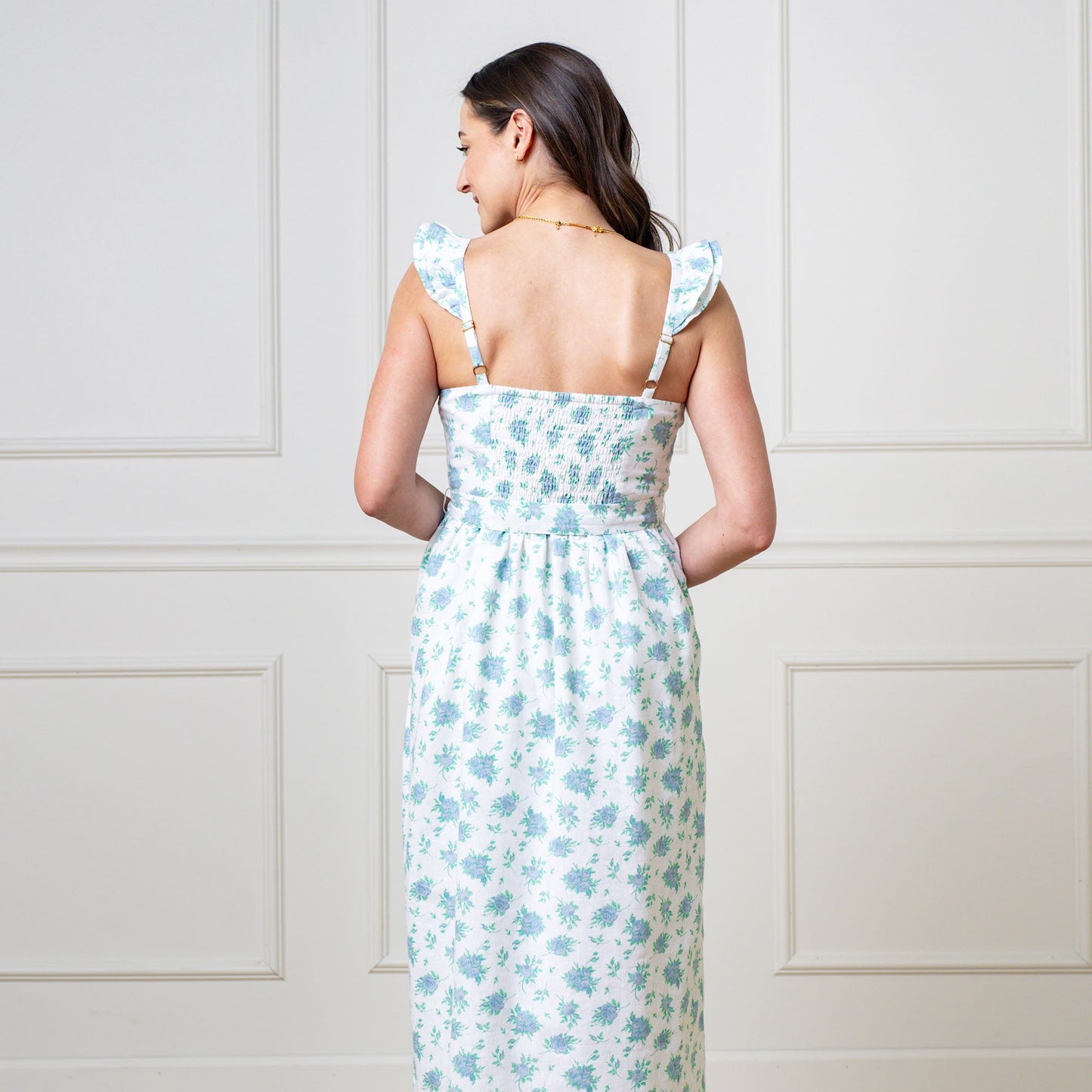 Katherine Linen Flutter Party Dress