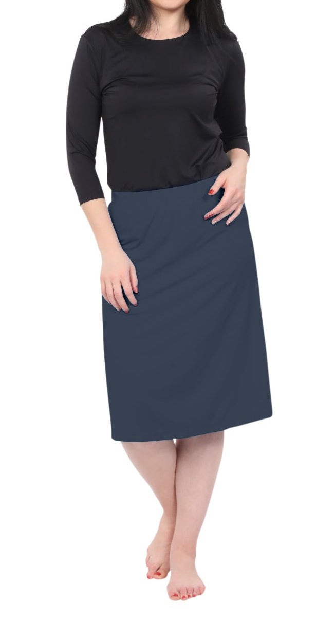 Evie Modest Knee Length Swim, and Sports Skirt with UPF 50+ UV protection