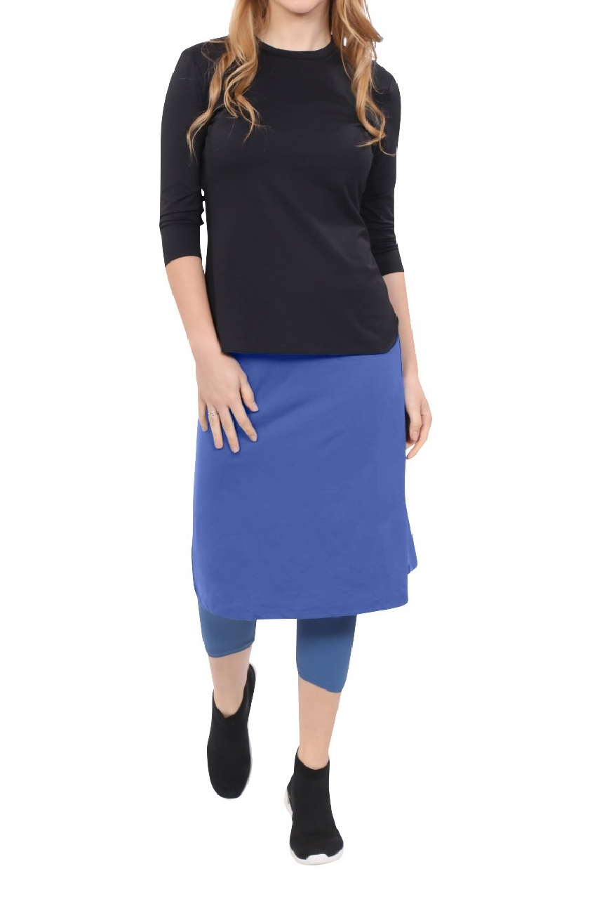 Tabitha Modest Swim and Sports Midi Skirt with Attached Leggings - UPF 50 Protection