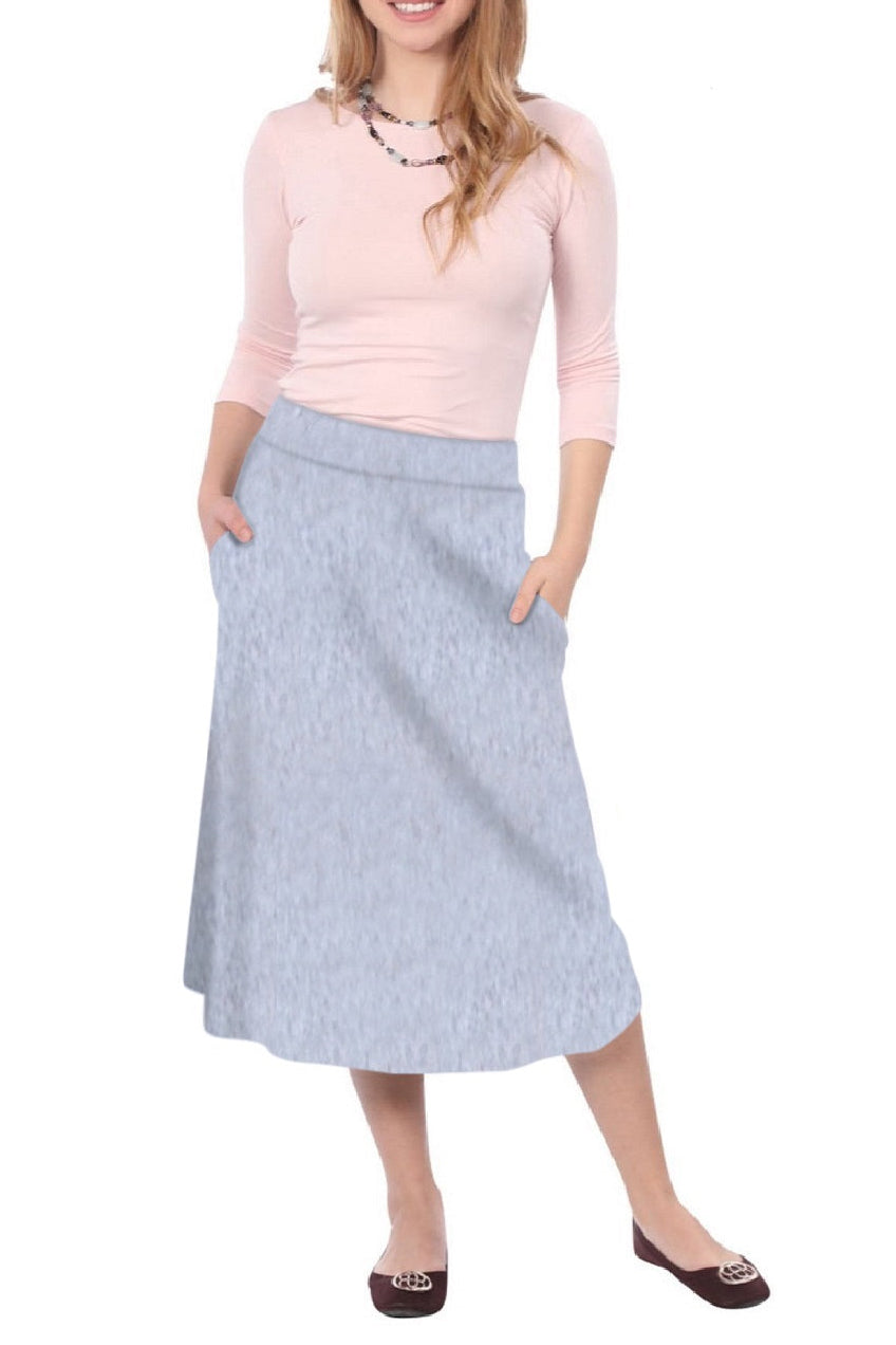 Lydia The Perfect A-Line Midi Skirt with Pockets