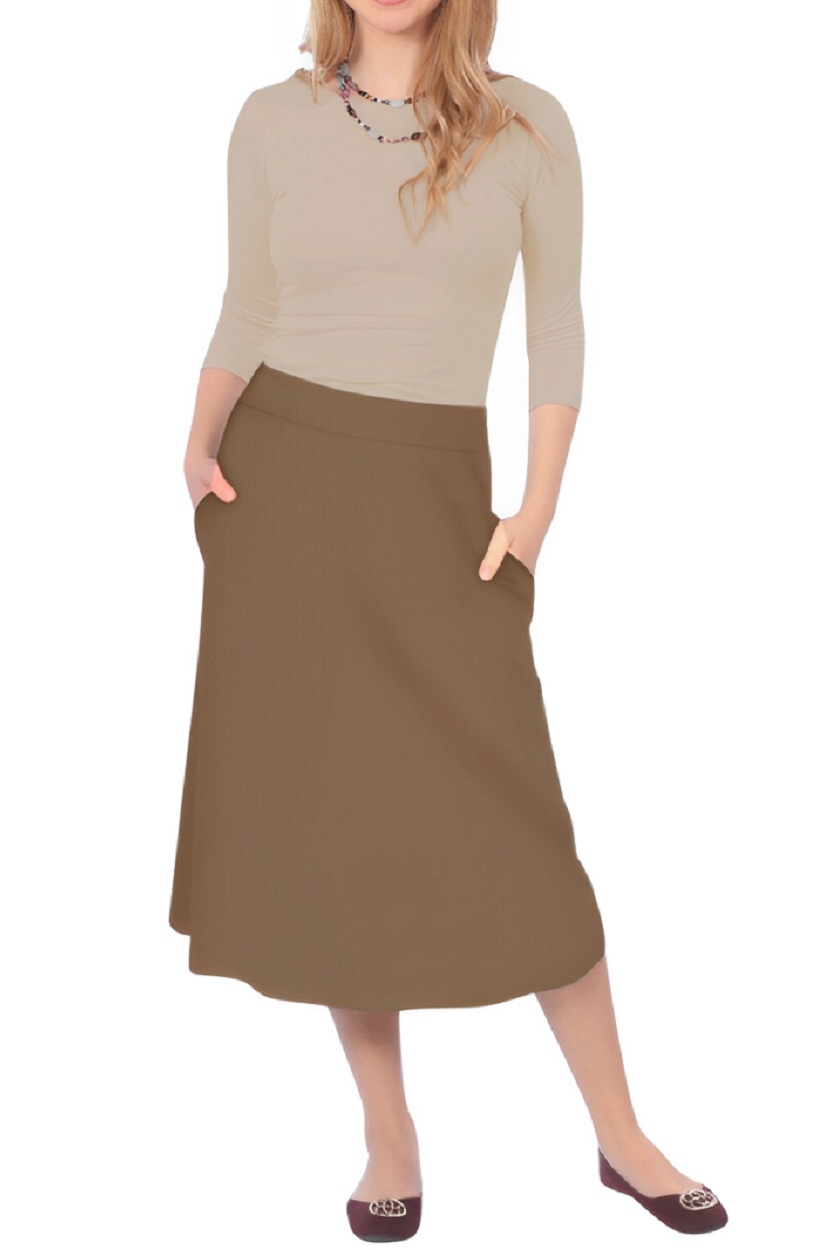 Lydia The Perfect A-Line Midi Skirt with Pockets
