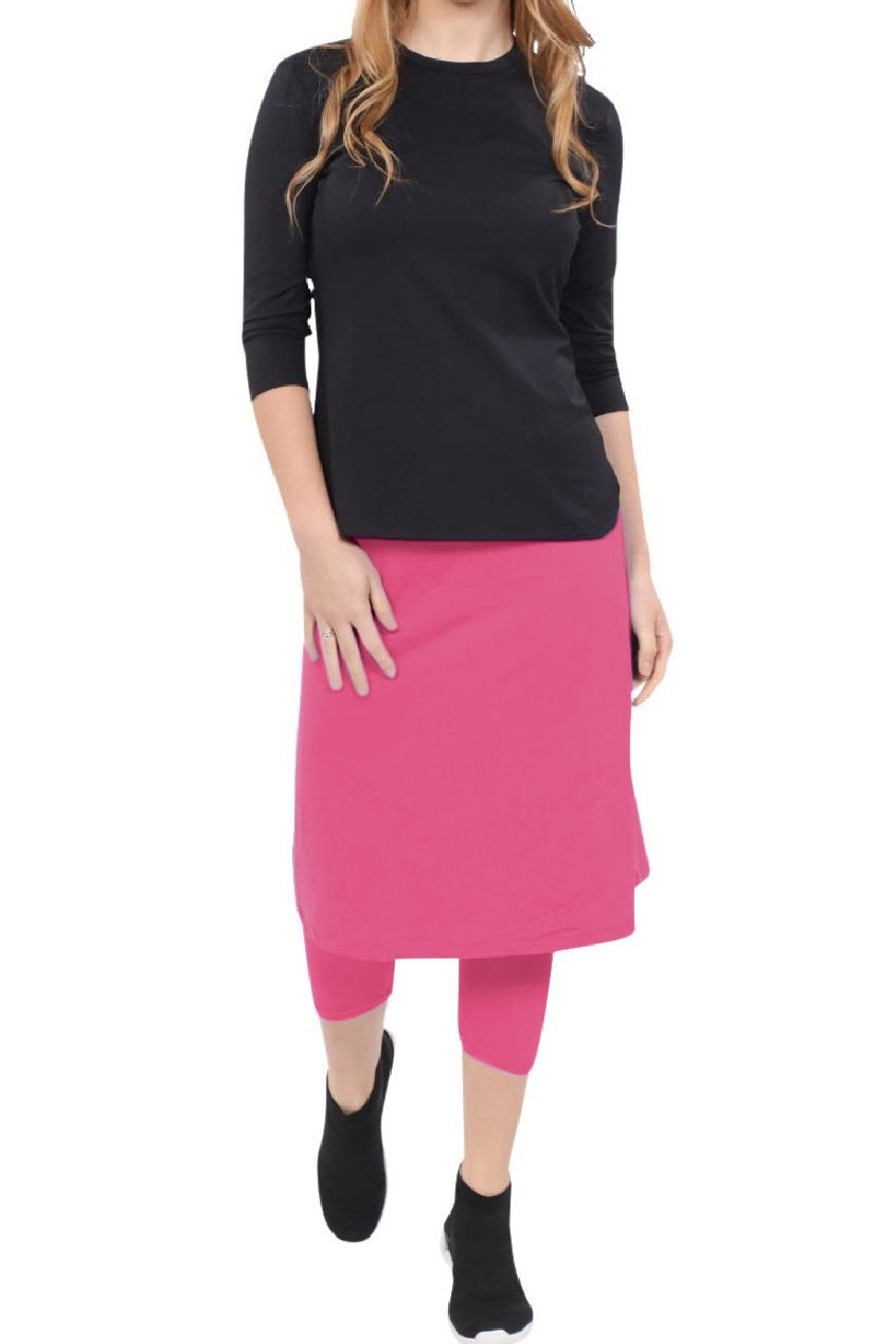Tabitha Modest Swim and Sports Midi Skirt with Attached Leggings - UPF 50 Protection