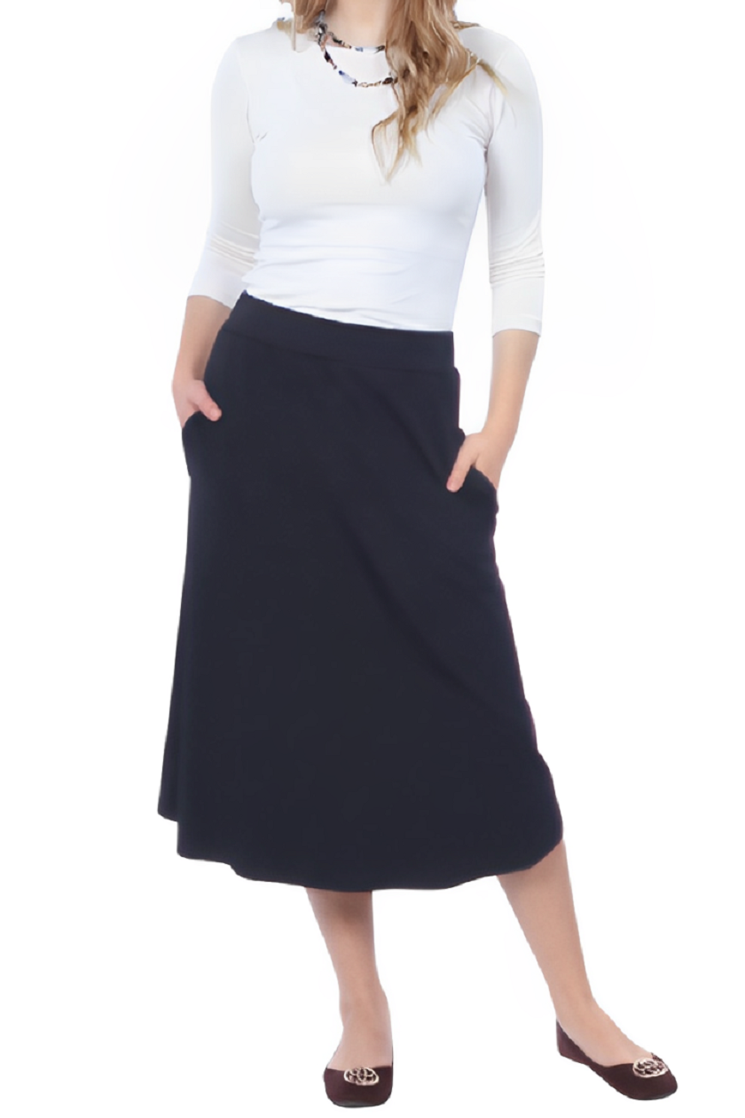 Lydia The Perfect A-Line Midi Skirt with Pockets