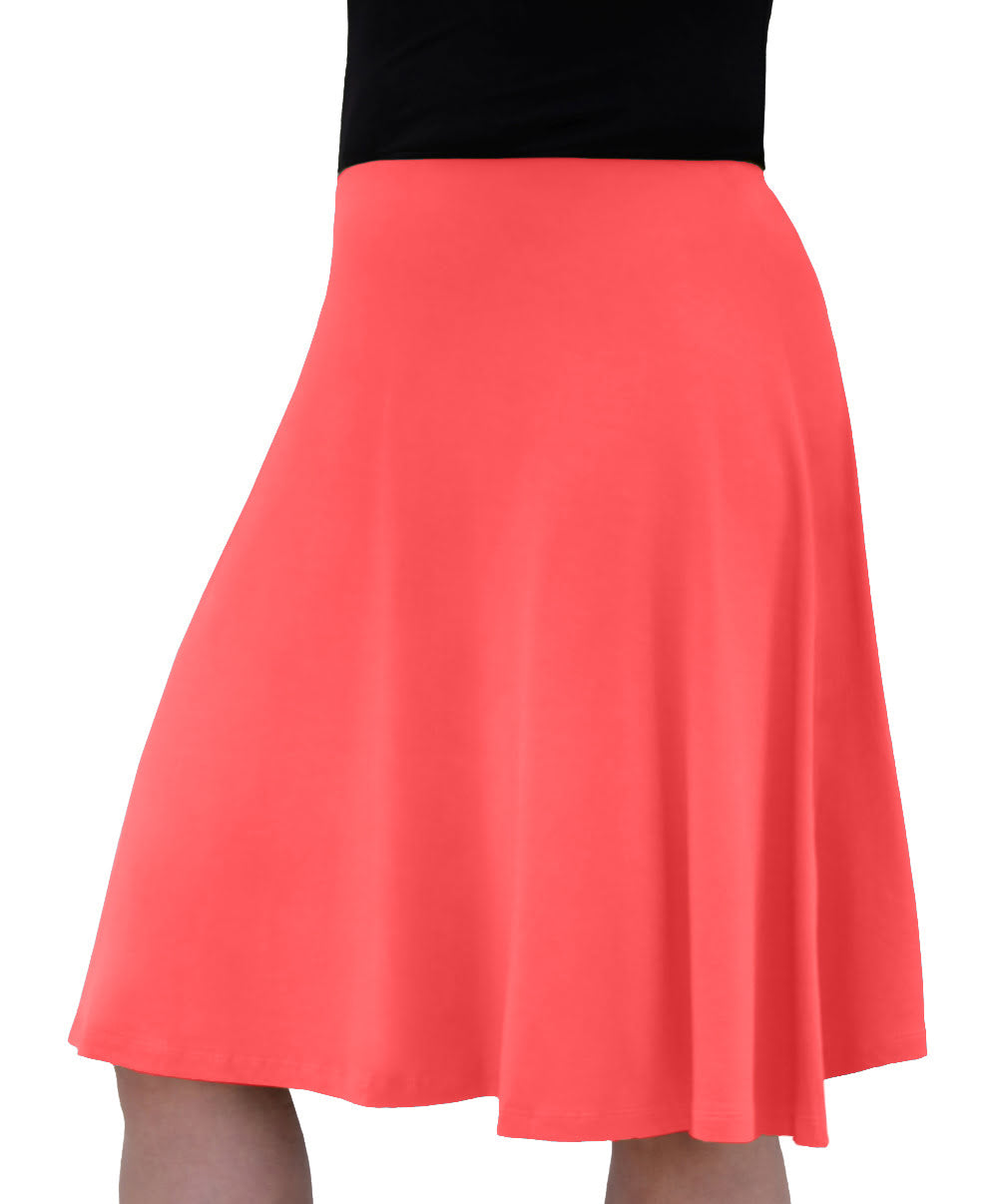 Terra Knee Length A-Line Skater Skirt with Full Elastic Waist