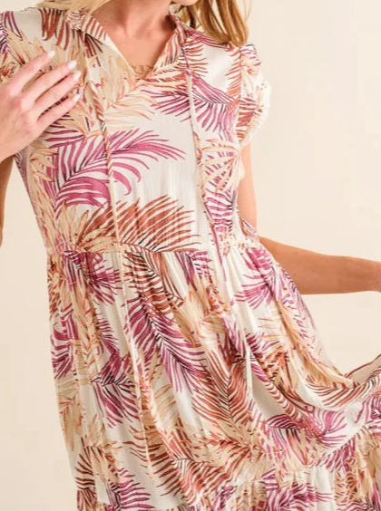 Agatha Boho Printed Tiered Dress