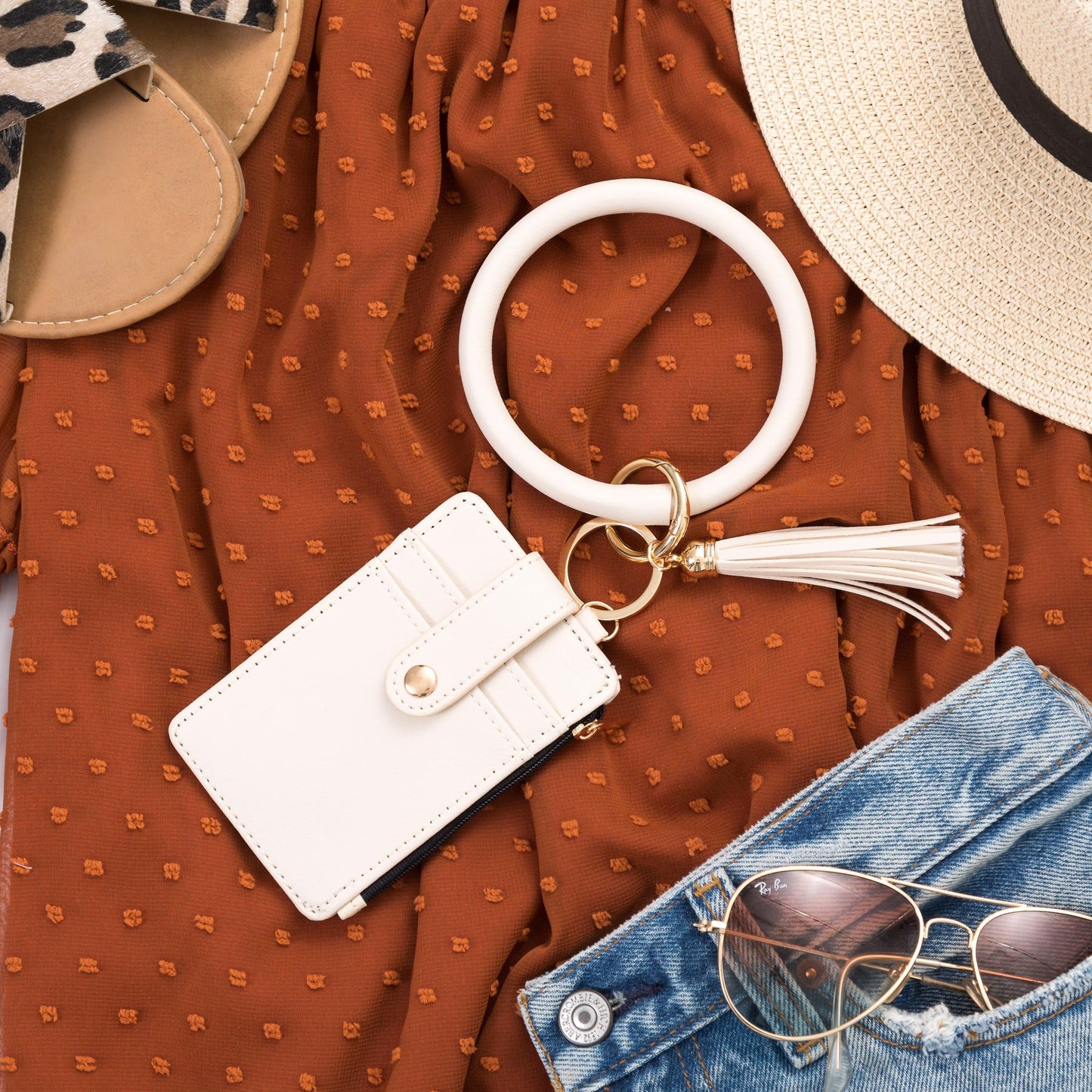 Frankie Key Ring ID Wallet Zip Bracelet