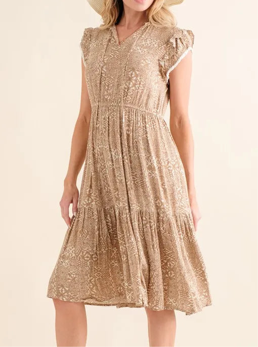 Yvonne Boho Printed Tiered Maxi Dress