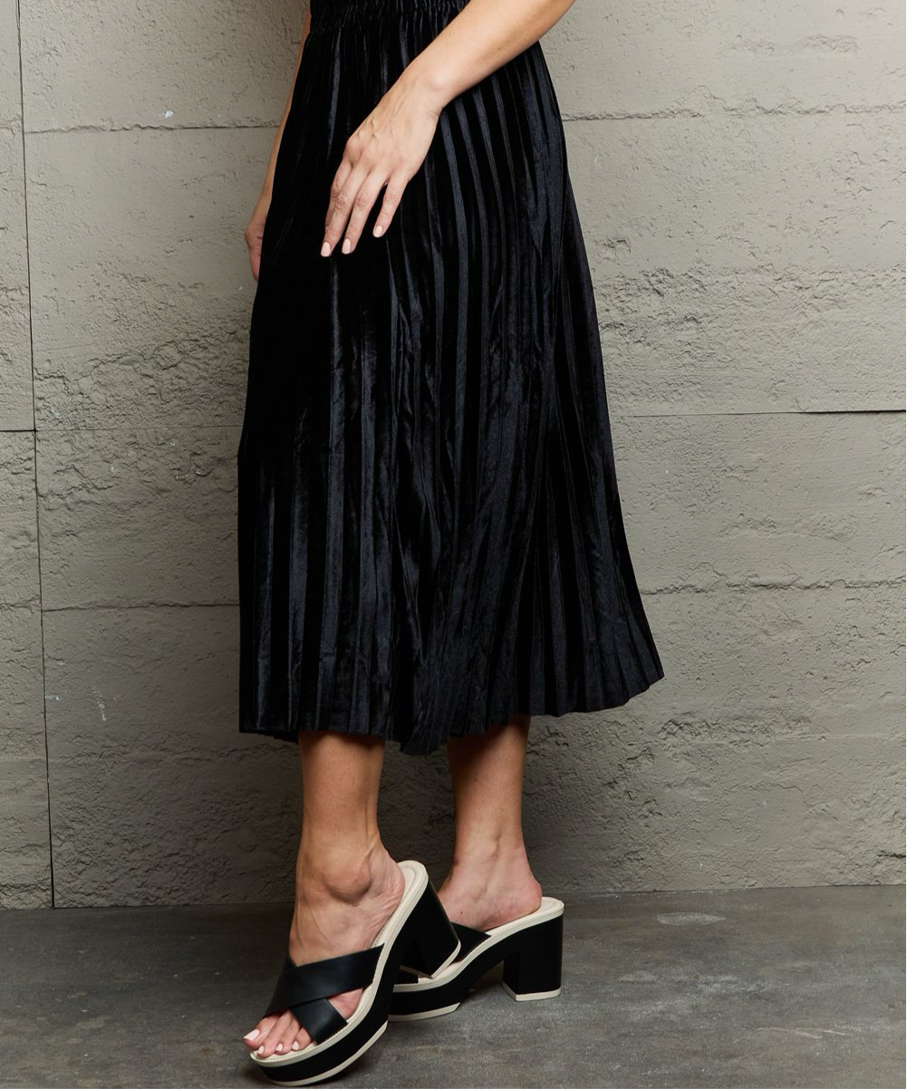 Midi Skirt Accordion Pleated