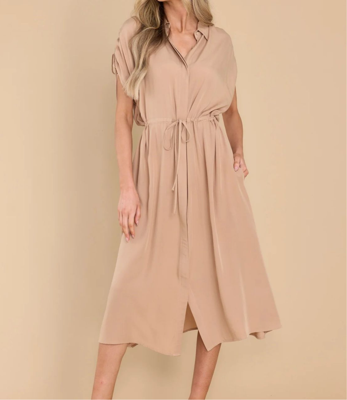 Florence Collared Short Sleeve Midi Dress