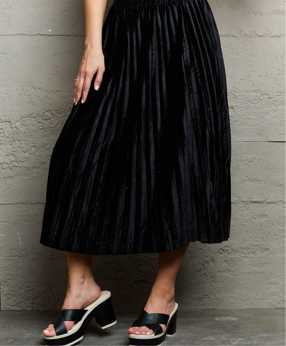 Midi Skirt Accordion Pleated