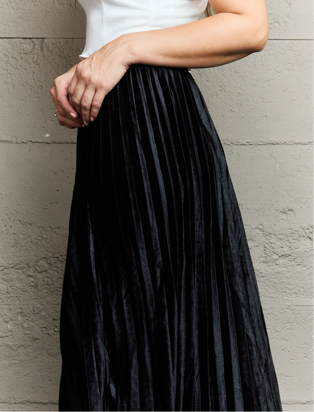 Midi Skirt Accordion Pleated