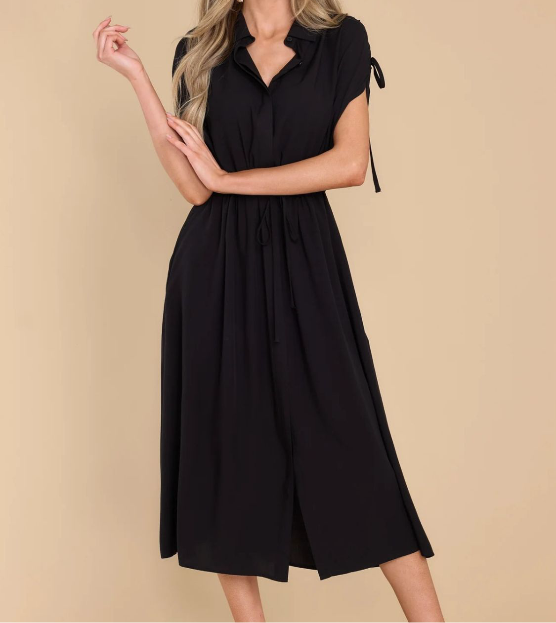 Florence Collared Short Sleeve Midi Dress