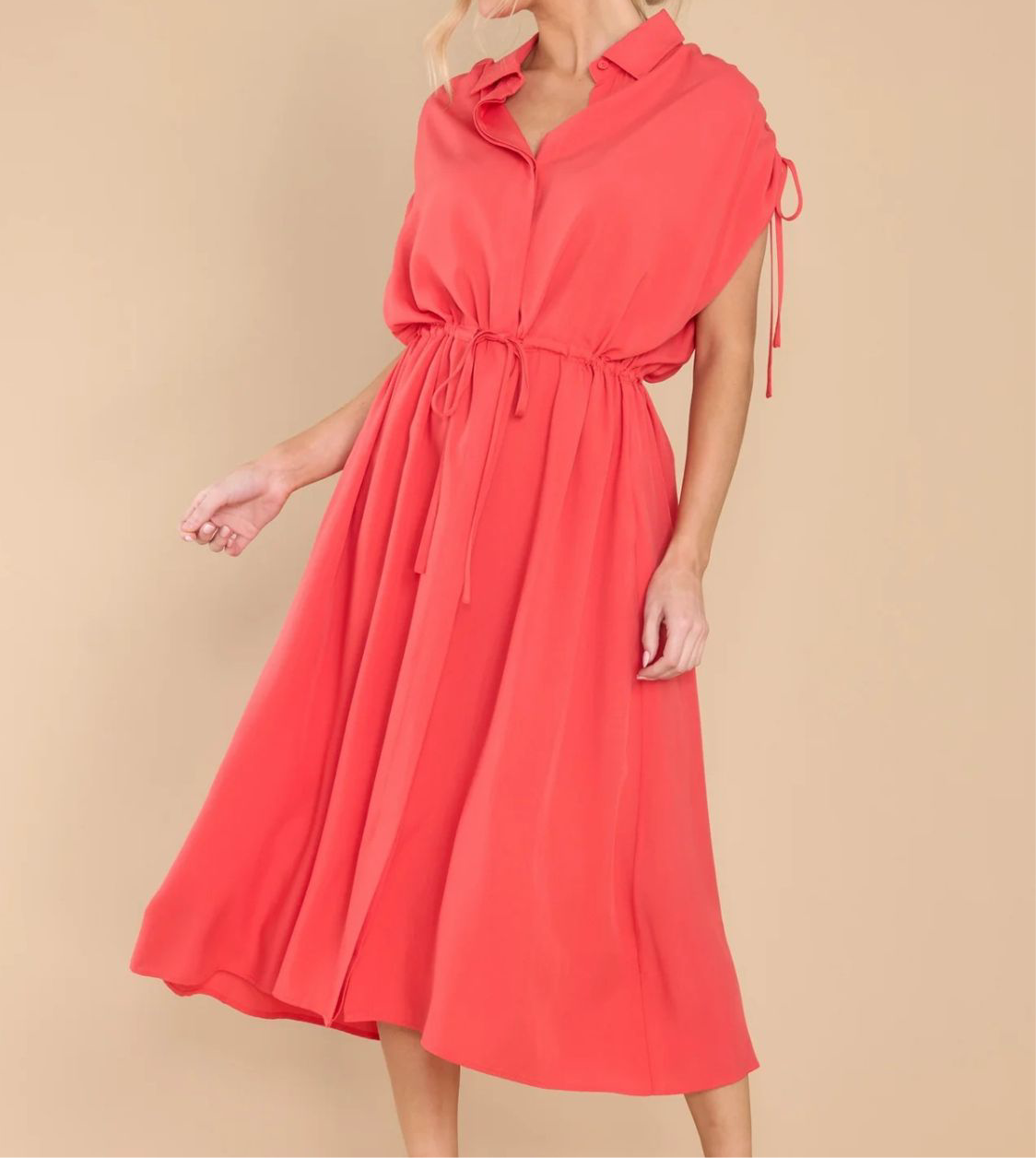 Florence Collared Short Sleeve Midi Dress