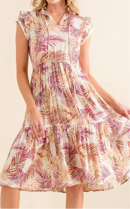 Agatha Boho Printed Tiered Dress